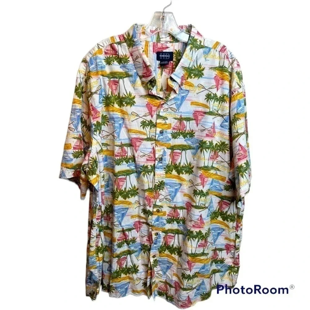HARBOR Bay Mens button‎ down Hawaiian shirt. 
Size: 2XL